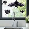 DIY Festival Szene Setup Halloween Fledermaus Statische Glasaufkleber, Realistische PVC Wasserdichte Fensteraufkleber, Abnehmbare Cartoon Haftfolien für Zuhause