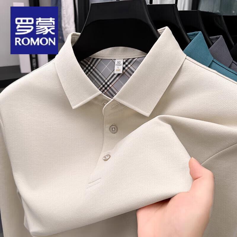 ROMON Herren Business Casual Langarm-Poloshirt