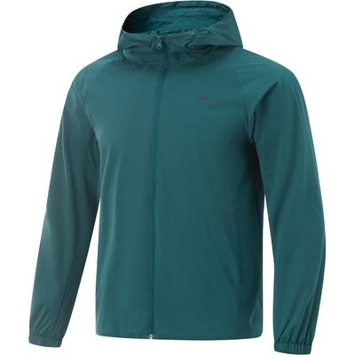 Li Ning Fitness Serie Casual Hoodie Comfortabele Rits Windjack Heren Bovenkleding Donker-Rif-Groen AFDV081-6