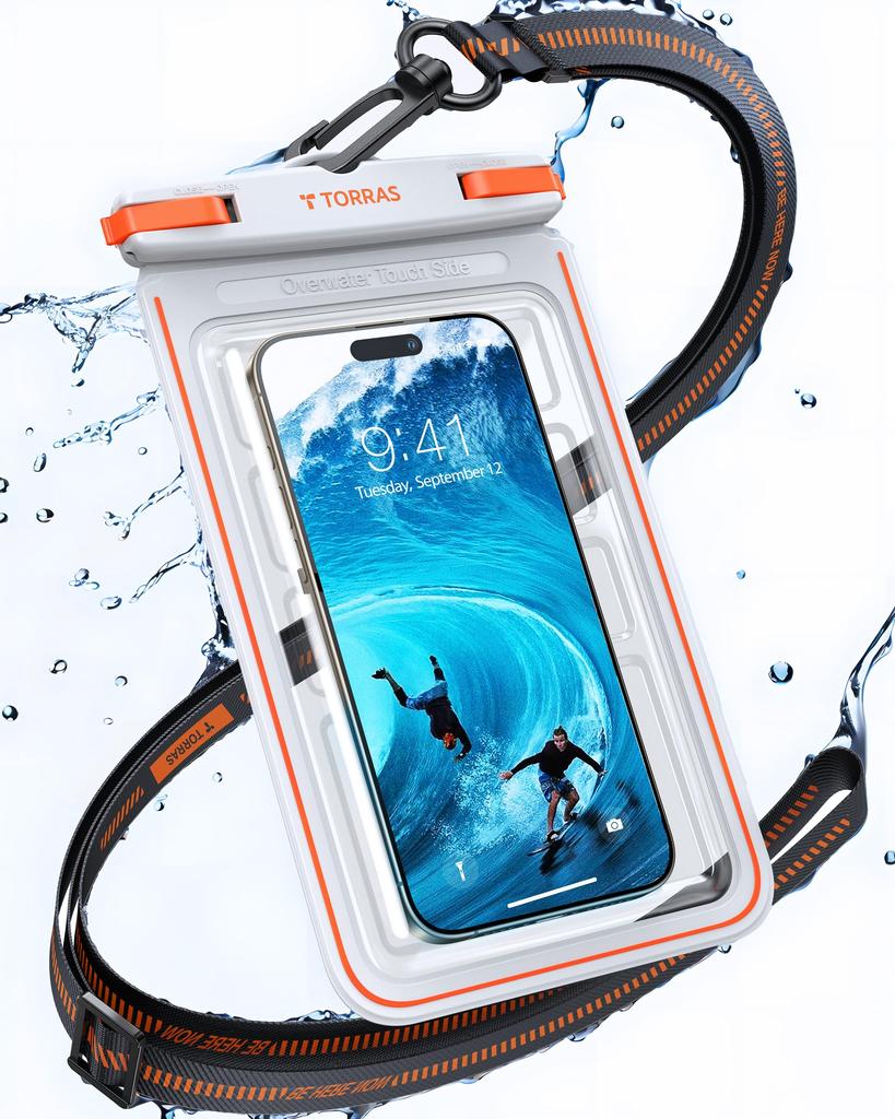TORRAS Waterproof Smartphone Case IPX8 Fully Underwater Touch Floating Suitable for and Hot Compatible with Face with Perfect for Snow Mountain and