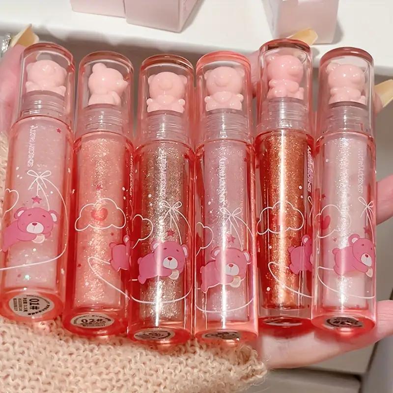 Pearly Glitter Liquid Eyeshadow Stick Long-lasting Lustrous Dewy Finish Light Pink Coral Shade Brightening Skin Tone Face Highlighter Stick