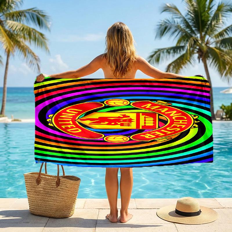 Asciugamano da Spiaggia Manchester United Morbido Microfibra Asciugamano Estivo Asciugatura Rapida Assorbente per Spiaggia Piscina Viaggio