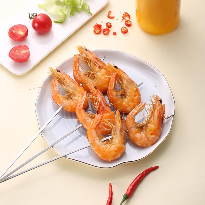 10Pcs Stainless Steel Barbecue Skewer Reusable BBQ Skewers Vegetable Iron Stick For Outdoor Camping Picnic Tools Cooking Tools