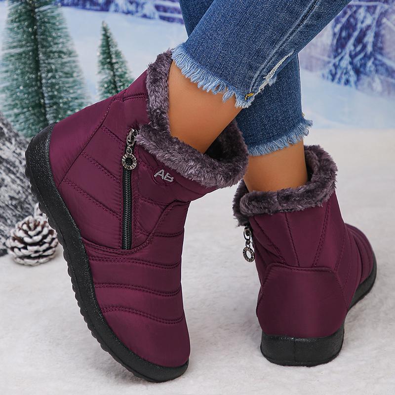 Fashion 2025 Waterproof Snow Boots for Women Plus Size 36-43 Non Slip Fur Winter Shoes Woman Zipper Short Plush Warm Ankle Boots Ladies
