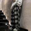 Spring And Autumn New Fashion Plaid Casual Pants Everyday Versatile Wide Leg Straight Pants Loose Casual Sports Pants Large Size