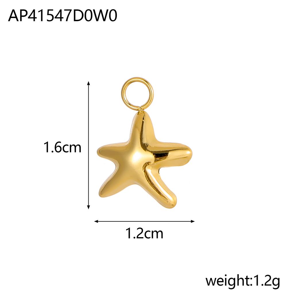 CARLIDANA Hot Selling Summer Fashion Charm Starfish Shell Titanium Steel Plated 18k Gold Color Style Pendant DIY Jewelry