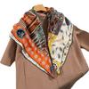 Autumn and winter double-sided printed herringbone silk scarf women's 110 silk wool scarf fashionable versatile high-end silk scarf