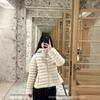 Putian high version new Ige down jacket hooded short FW sleeve edge badge women's waist jacket jacket