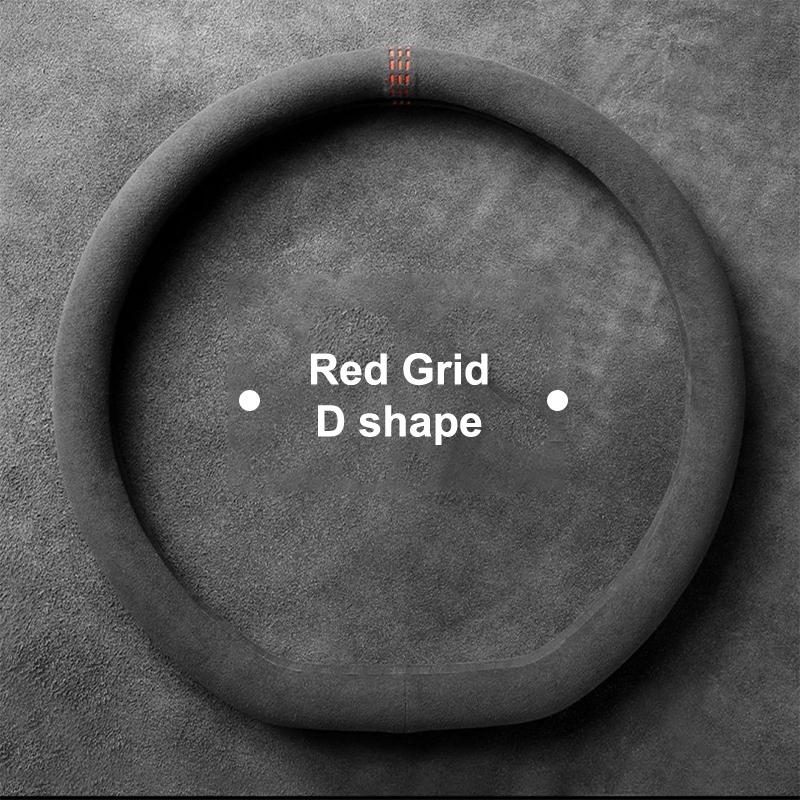 

Захисник рульового колеса Універсальний Замшевий чохол на рульове колесо з коров ячої шкіри Обплітка 37-38 см Дихаючі чохли на рульове колесо E