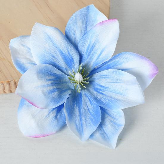 2 Pcs Artificial Lotus Flower Head Small Realistic Clematis Flowers for DIY Wedding