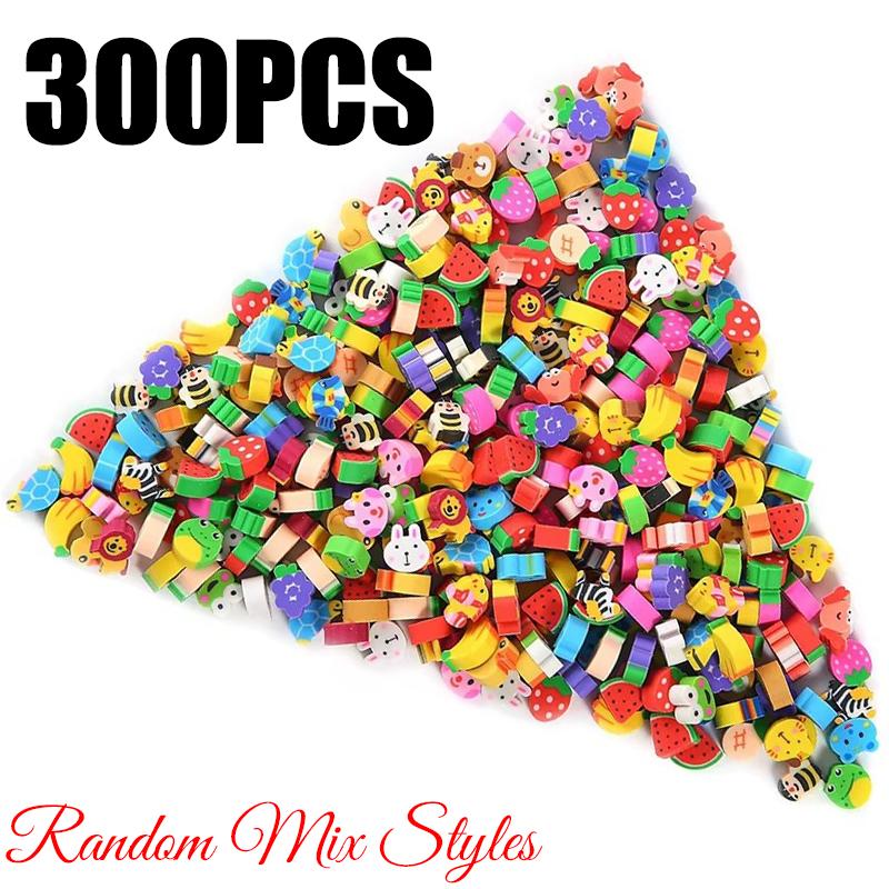 100-300PCS Mini Eraser Cute Little Animal Fruit Cake Eraser Stationery Rewards Gift Kid Desk Pet Party Favors Carnival Gifts ZYF