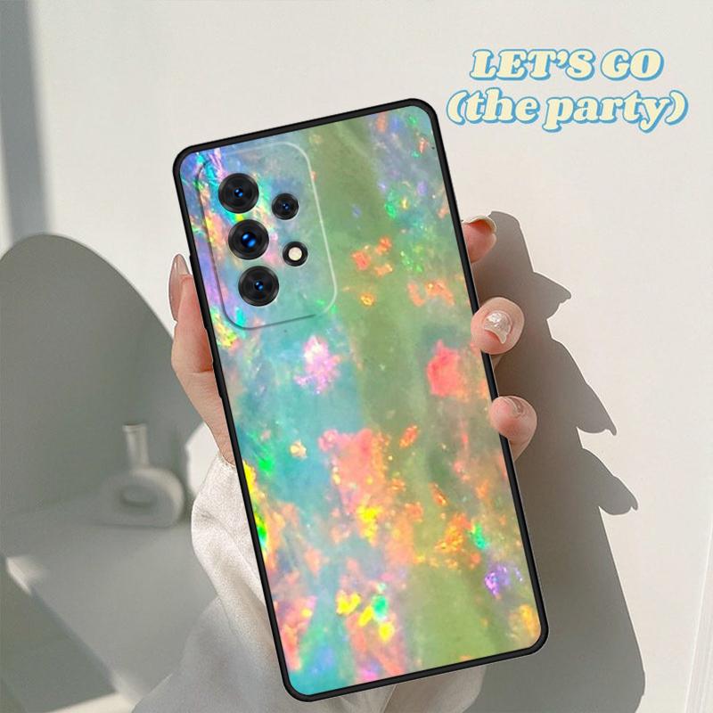 Custodia per telefono cangiante in pietra opale Per Samsung Galaxy A42 A31 A40 A51 A71 A32 A80 A91 A52 A72 A73 A20e A21S A50 A70 A11 A12 Copertina
