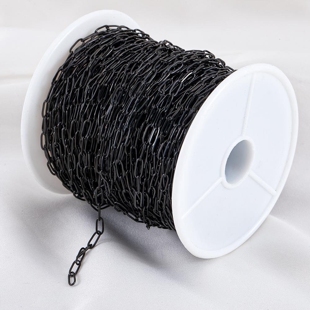 0.5M 1M 2M Gun Black Stainless Steel 2.5mm To 6mm Thin Frame Link Chain for Jewelry Making Findings DIY Necklace Bracelet Chain