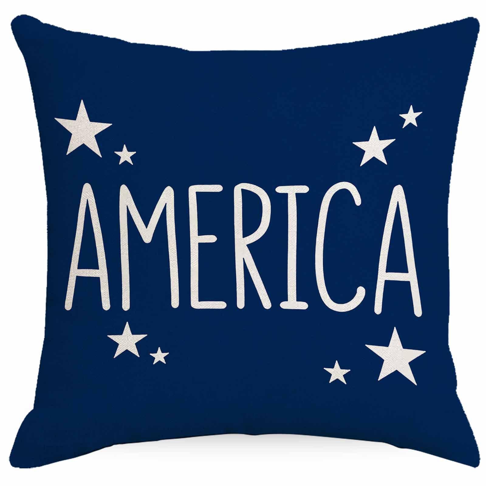 

Pillow Patriotic Red Blue Star Dwarf Decorative Pillowcase Home Sofa Pillowcase 45 * 45Cm