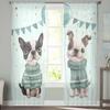 Pet Dog Balloon Celebration Flag Sweater Sheer Curtains for Kids Bedroom Living Room Voile Window Curtains Tulle Drapes