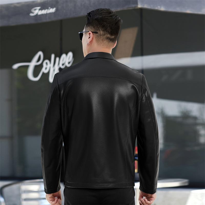 High-end Autumn and Winter Genuine Leather Jackets Spring and Autumn Coats Business Casual Men's Sheepskin Washed Leather Jackets