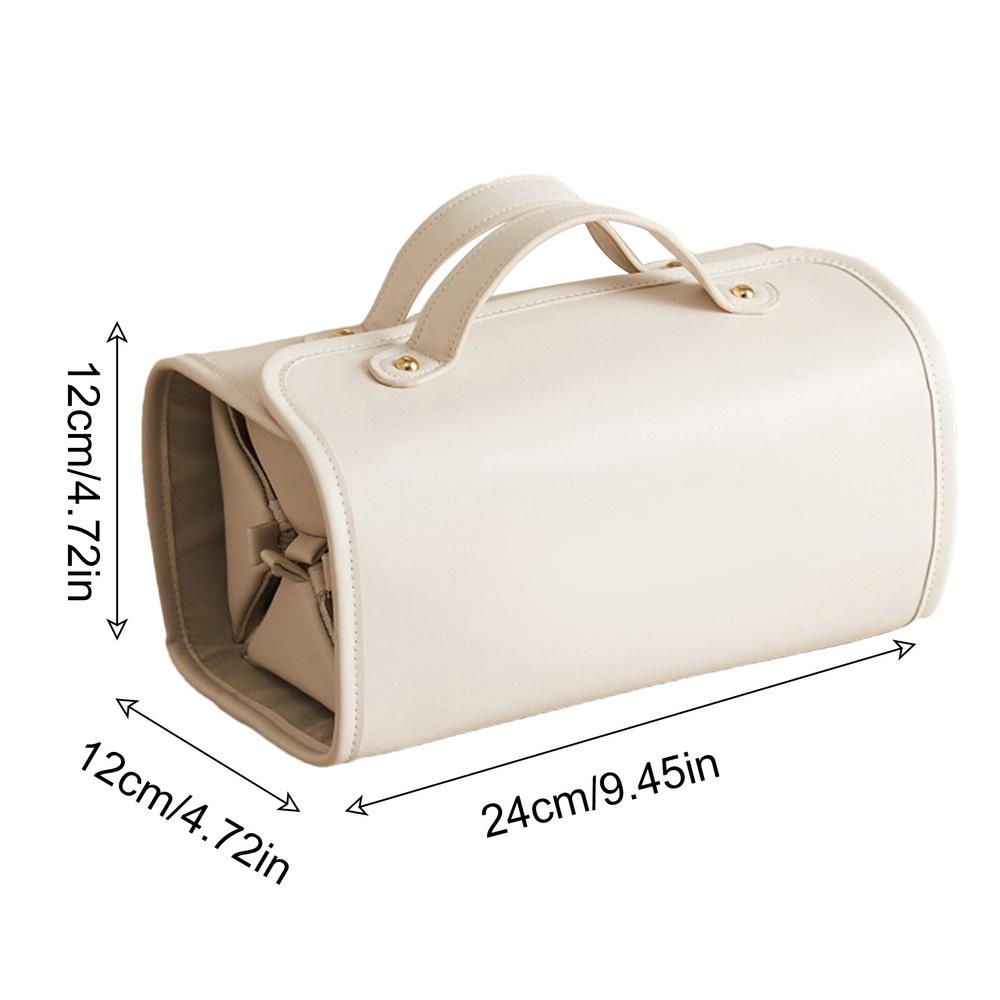 

Large Capacity Travel Makeup Bag Organizer Pouch With Foldable Design Waterproof Toiletry & Make Up Bag With Removable Sections слонова кістка