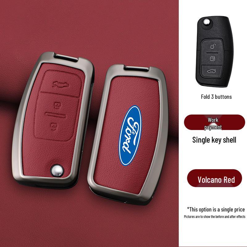 Kryt na klíč Ford Focus & Fiesta - Pravá hovězí kůže (Kompatibilní s modely 09/11/12 & 16/18)