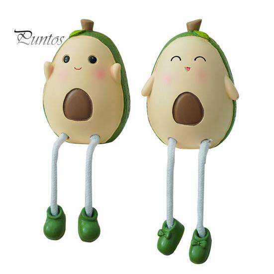 

1 пара фигурок животных из смолы, настольный декор, статуэтки животных с длинными ногами, мультяшные авокадо, украшения для балкона, гостиной, офиса Avocado