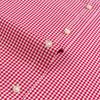 Man Standard-Fit Long-Sleeve Micro-Check Shirts Patch Pocket Thin Soft 100% Cotton White/red Lines Plaid Casual Versatile Shirt