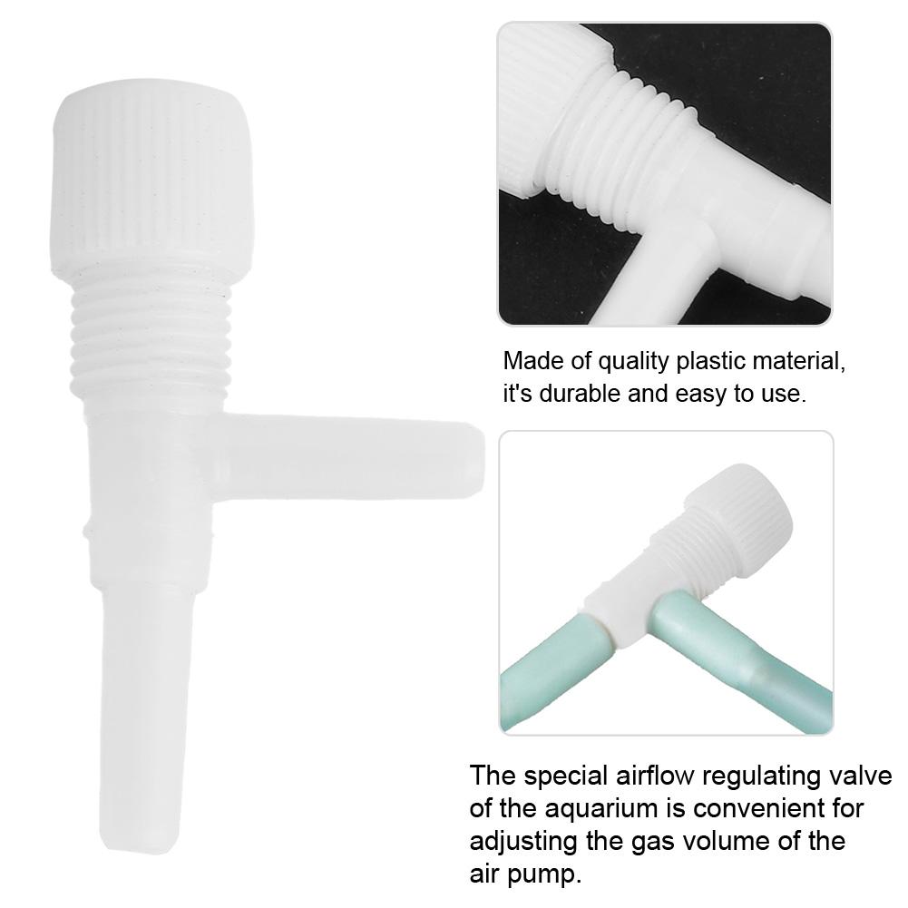 10Pcs Plastic Aquarium Fish 3 Way Pump Control Valves (White)