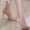 Spring and Autumn Pointed Toe Shallow Mouth High Heels Women's Thin Stiletto High Heels Solid Color Comfortable Shoes