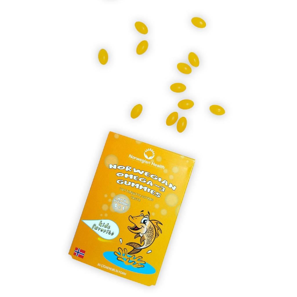 Omega 3 Gummies 30 Chewable Form Norwegian Fish Oil Holding Frutti Flavored.