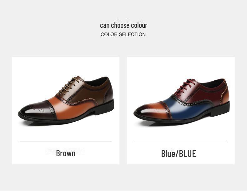 New Brogue Leather Men's Shoes - Stylish, Breathable, Versatile for Business and Weddings In Spring and Autumn