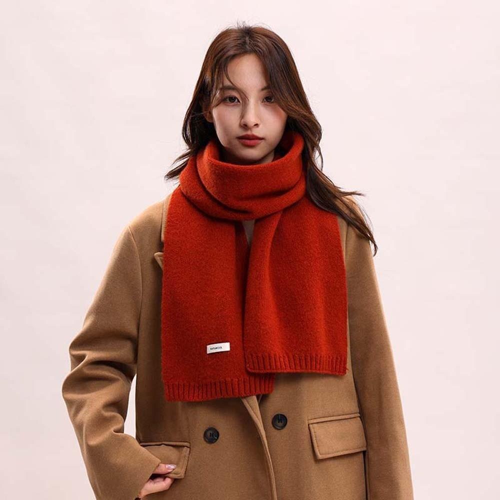 Solid Color Knitting Wool Scarf Cold-proof Winter Warmer Scarf Long Thickened Neckscarf  Couple