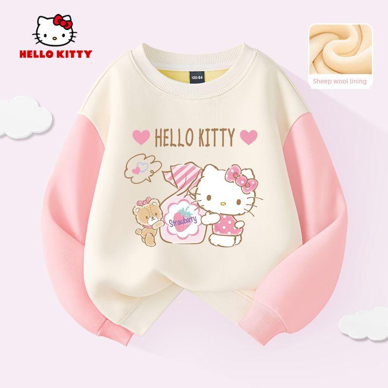 Hello Kitty Girls' Sweatshirt 2026 New Spring Baby Top Children's Spring Clothing Thin Top
