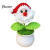 Handcrafted Holiday Desktop Ornaments Hand Crochet Potted Christmas Tree, Creative Knitted Plant, Mini Handmade Wool Decorations Cute Home