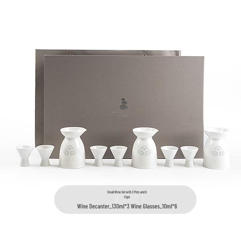 Blue Print Oriental Chinese Style Baijiu Serving Set