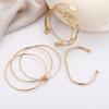 5 Pcs Boho Cuff Bangles Punk Gold Silver Color Geometric Metal Twist Bangles for Women Bracelets Men Exaggerated Jewelry Gifts