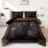 3pcs Duvet Cover Set (1*Duvet Cover + 2*Pillowcase, Without Core), Flower Animal Cat Print Bedding Set, Soft Comfortable