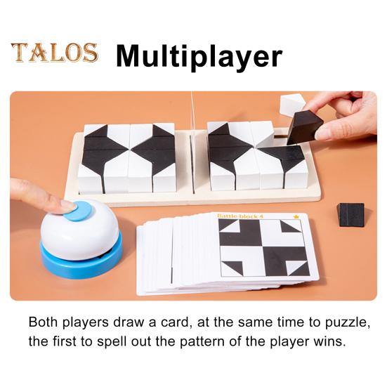 1 Set Hidden Puzzle Building Block Toy Brain Teaser Black White Wooden Block Board Game Toddlers Color Shape Learning Focus Training STEM Educational
