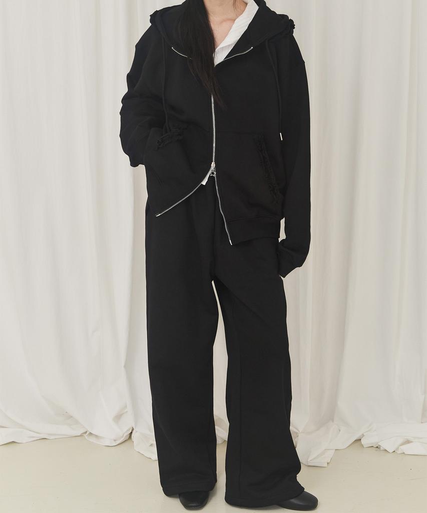 Alkialka Frill Wide Pants (Black)