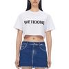 We11done FW22 Solid Color Logo Print Short Sleeve T-Shirt Women tops White WD-TT3-22-861-W-WH