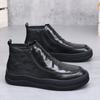 New Chelsea Shoes Slip-On Mens Leather Ankle Boots Fashion Male Motorcycle Boots Business Casual Shoes Men Simple Botas Sneakers