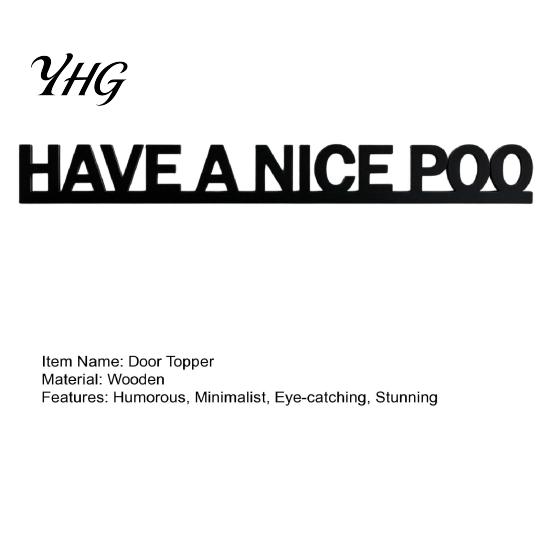 Modern Bathroom Wall Sign Have A Nice Poo Door Sign, Funny Wooden Over The Rustic Wood Topper, Minimalist Frame Corner for Home Restroom Art