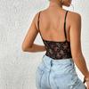 Summer Women's Jumpsuit Sleeveless Lace Sexy Tight Black Sling Bodysuit