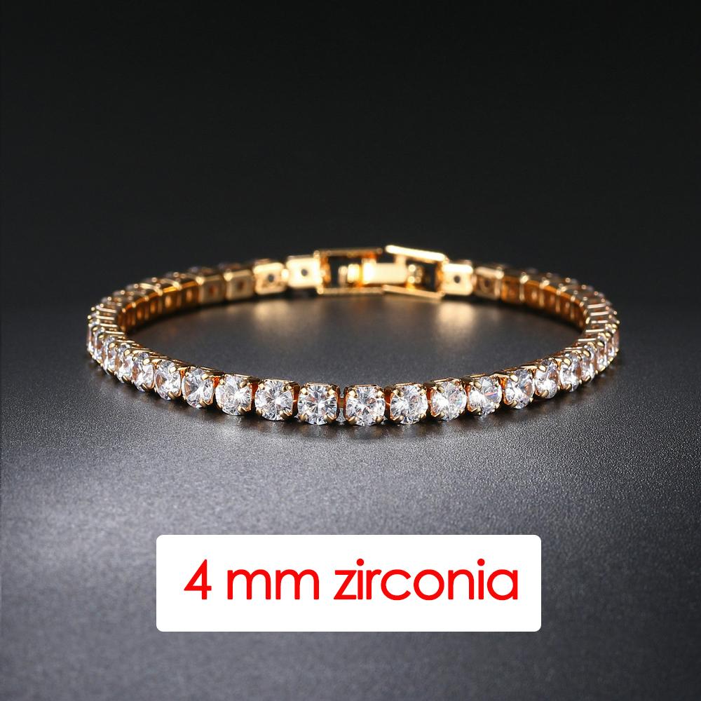 Women's Tennis Bracelet Hip Hop Trendy AAA+ Cubic Zirconia Silver Color Teen Girl Crystal Chain On The Hand Wedding Jewelry H086