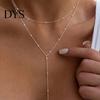 Premium Quality Jewelry Ladies Lariat Necklace Women Y-Shaped Pendant Beaded High-end Alloy Chain Drop Hypoallergenic Gift for Her