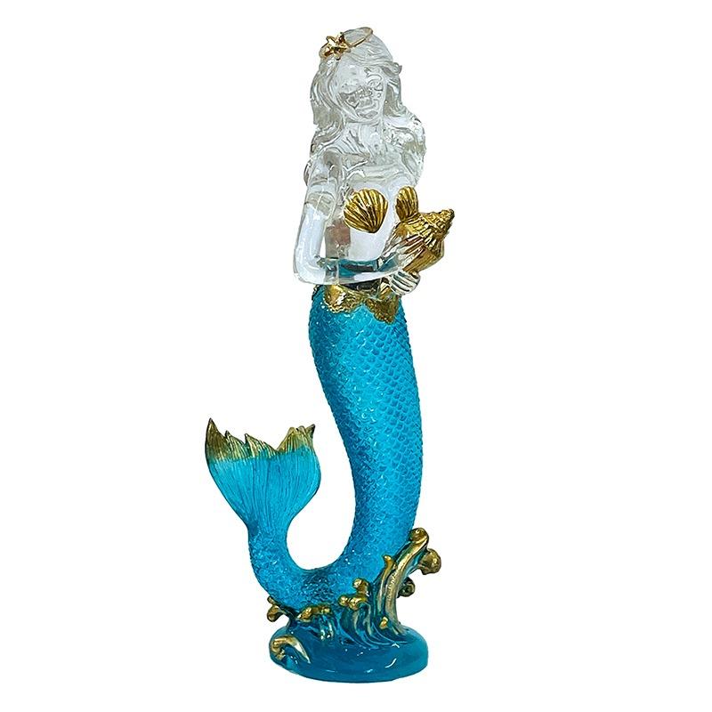 Crystal Resin Transparent Mermaid Miniature Figurine Creative Fairy Garden Home Decor Accessory for Living Room