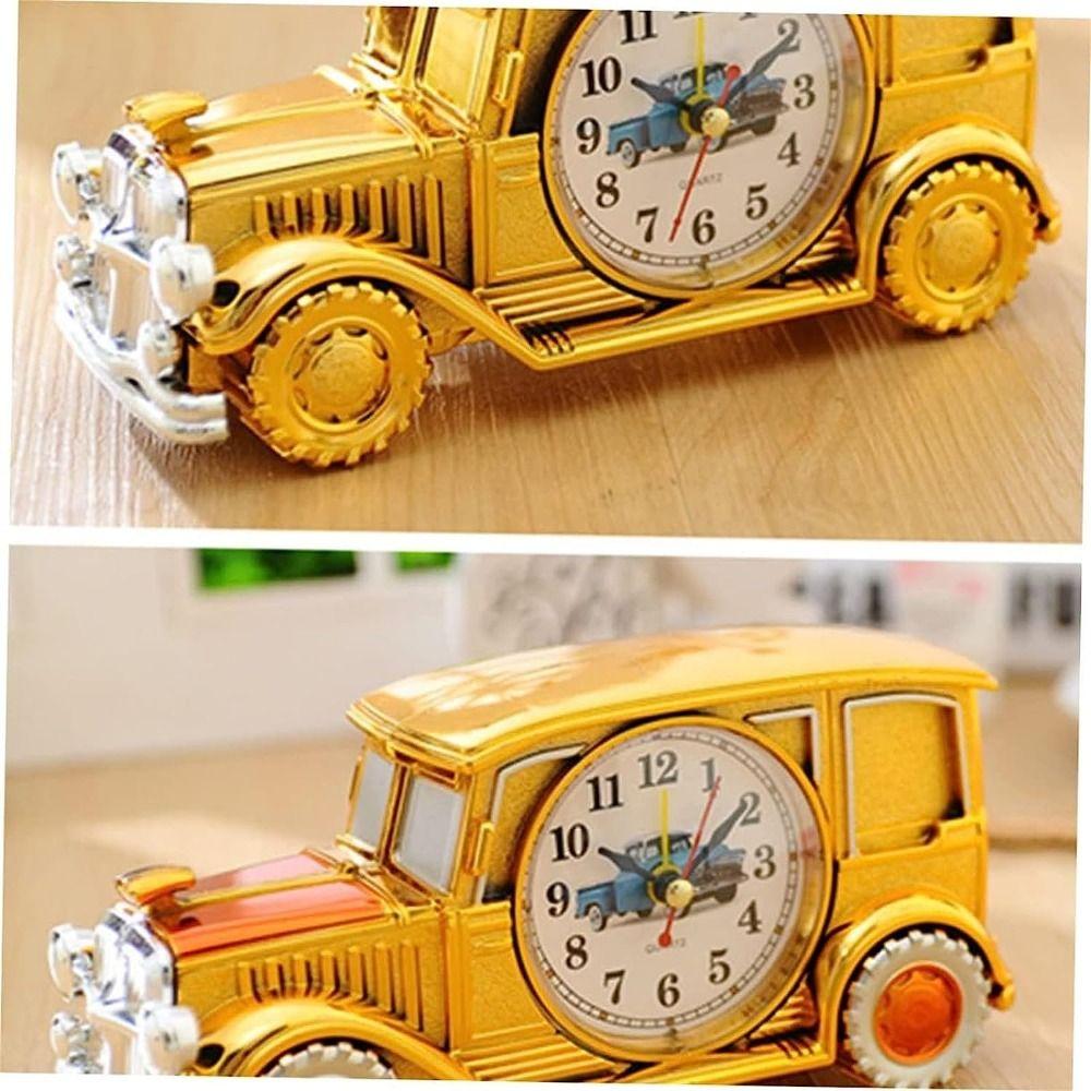 Digital Pointer Table Clock Car Shape Antique Clock Classic Car Alarm Clock Electronic Alarm Clock