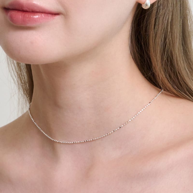 NUOY [Silver 925] Silver Sparkling Necklace