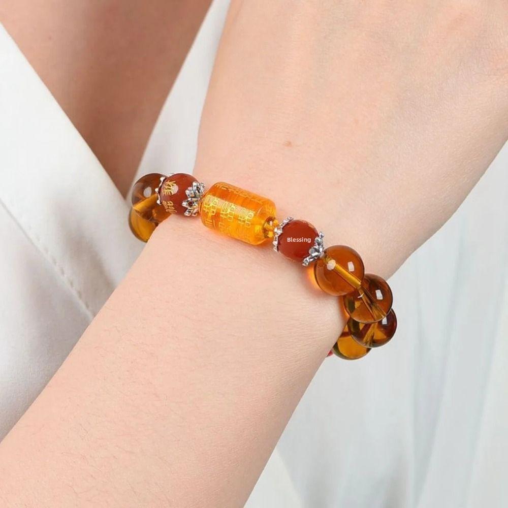 Buddhism Luck Wealth Bracelet Colorful God of Wealth Beaded Bracelet Feng Shui Bracelet  Women