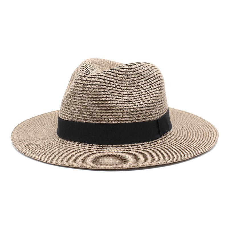 Unisex Summer Panama Sun Hat - Fashionable Straw Braid Fedora for Outdoor and Beach Wear.
