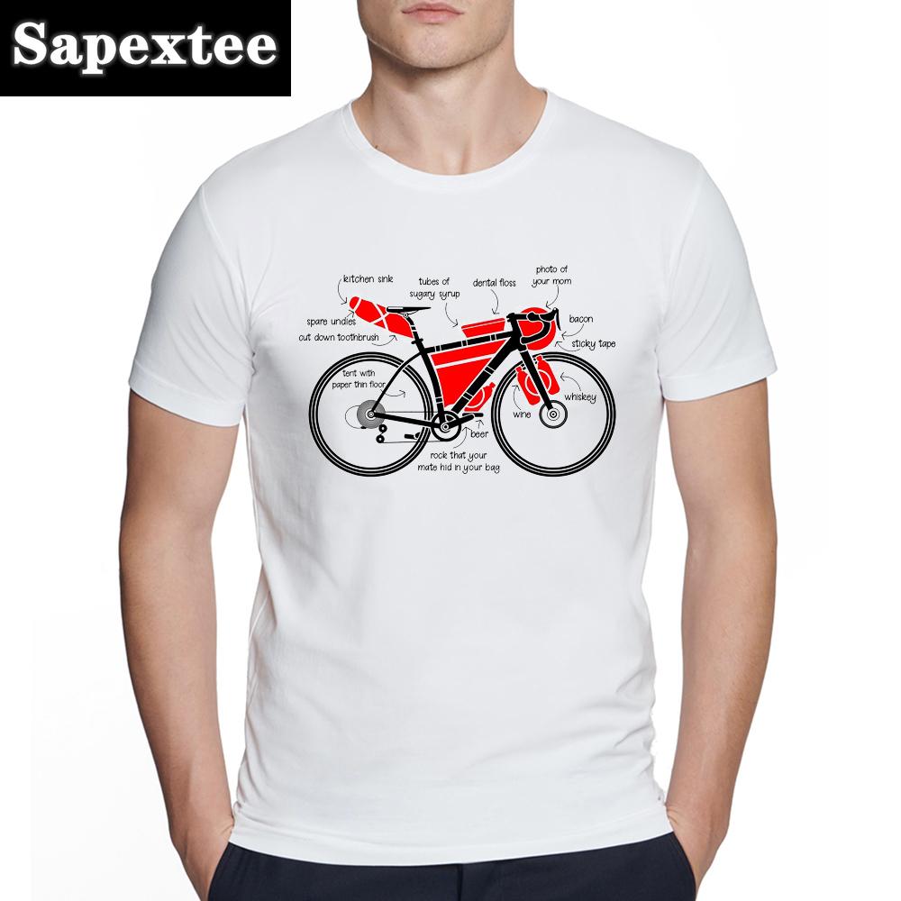 Bicycles MTB Print T Shirt Summer Men T-shirt Downhill Biking Print Casual Heartbeat Stimulation Exercise Male Harajuku Tshirt