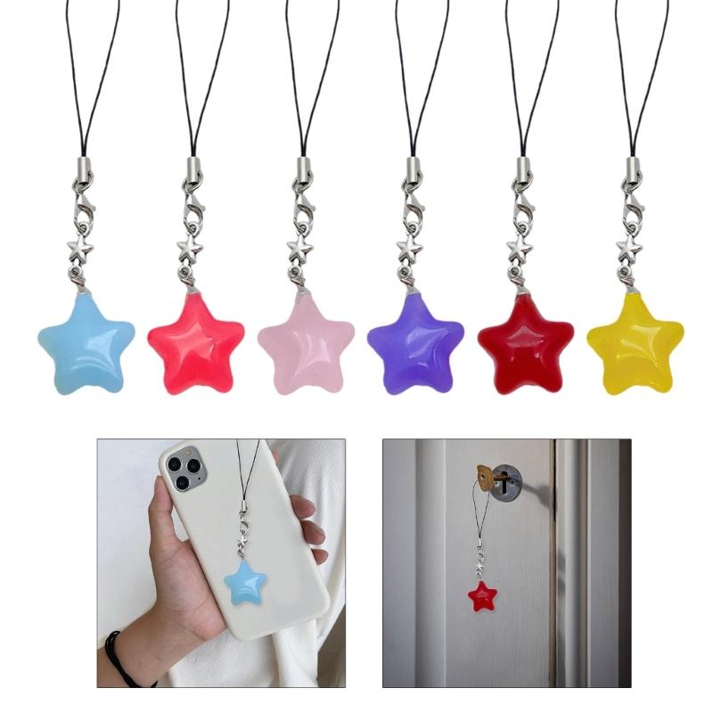 Jelly Star Pendant Keychain Detachable Phone Lanyard for Fashion Individuals