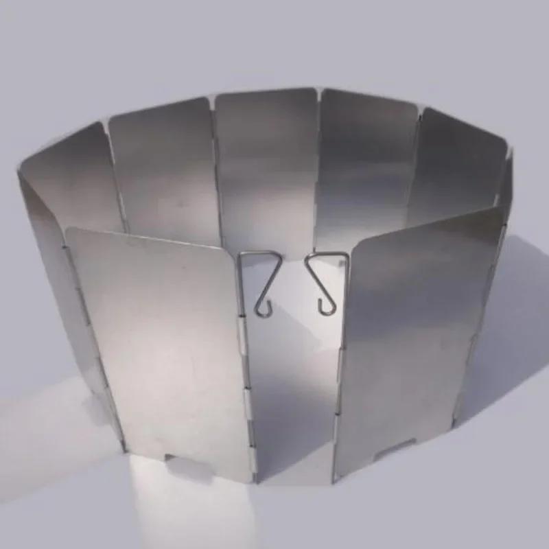 9 desek Skládací plynový vařič Větrobran Venkovní kempingový vařič Hořák Větruodolná clona Hliníková slitina Venkovní vařič Větrobran